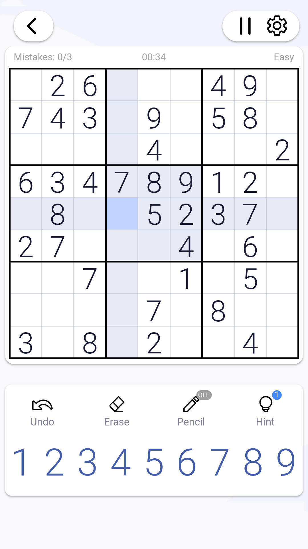 Скриншот игры Sudoku - Classic Sudoku Puzzle