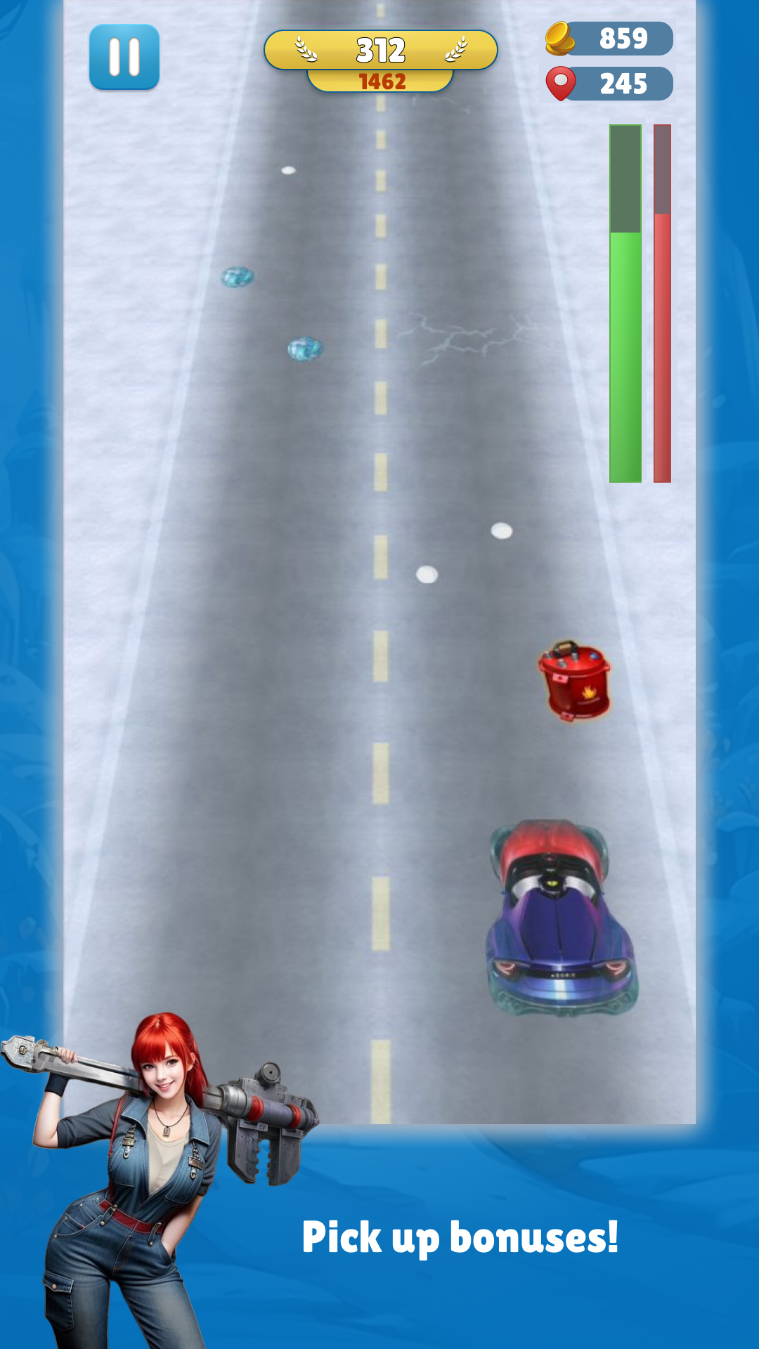 Race car with balls 게임 스크린 샷