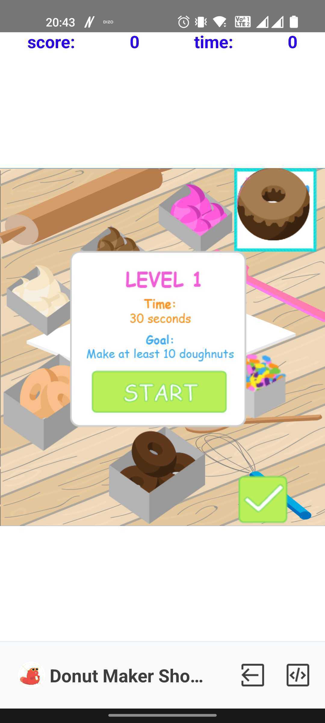 Captura de Tela do Jogo Donut Maker Shop