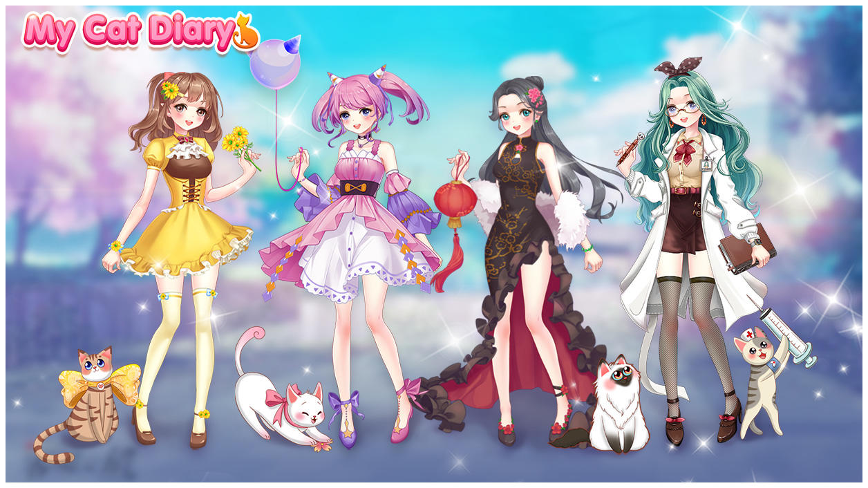 Captura de Tela do Vídeo de My Cat Diary - Merge Cat & Dress up Princess Games