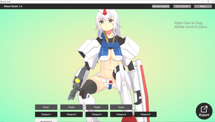 Screenshot 1 of Gundam Girl Studio for VRChat and Vroid 