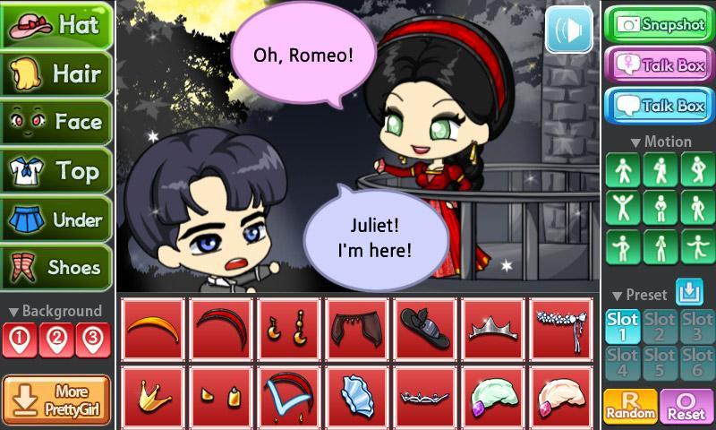 Screenshot of Pretty Girl's Romeo&Juliet Style