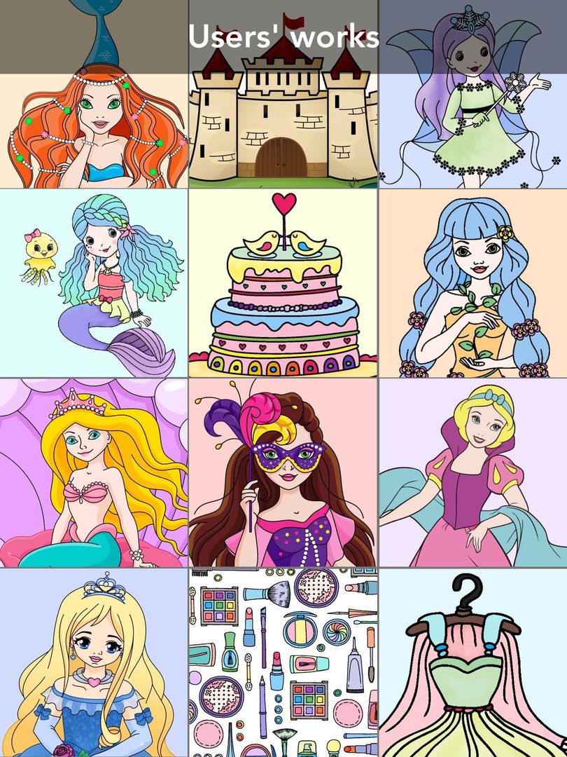 Screenshot of Princess coloring book