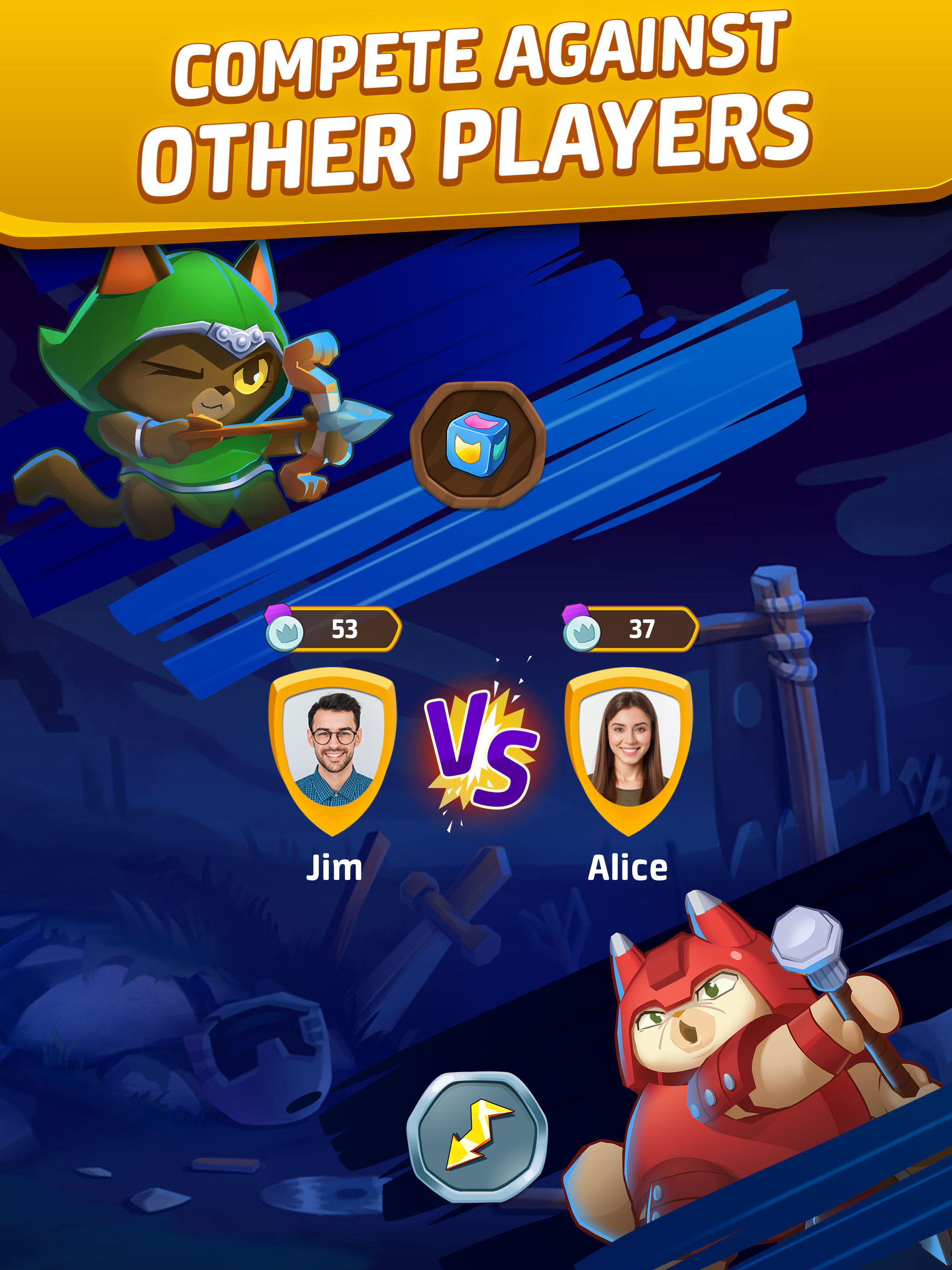 Cat Force - PvP Match 3 Game Game Screenshot