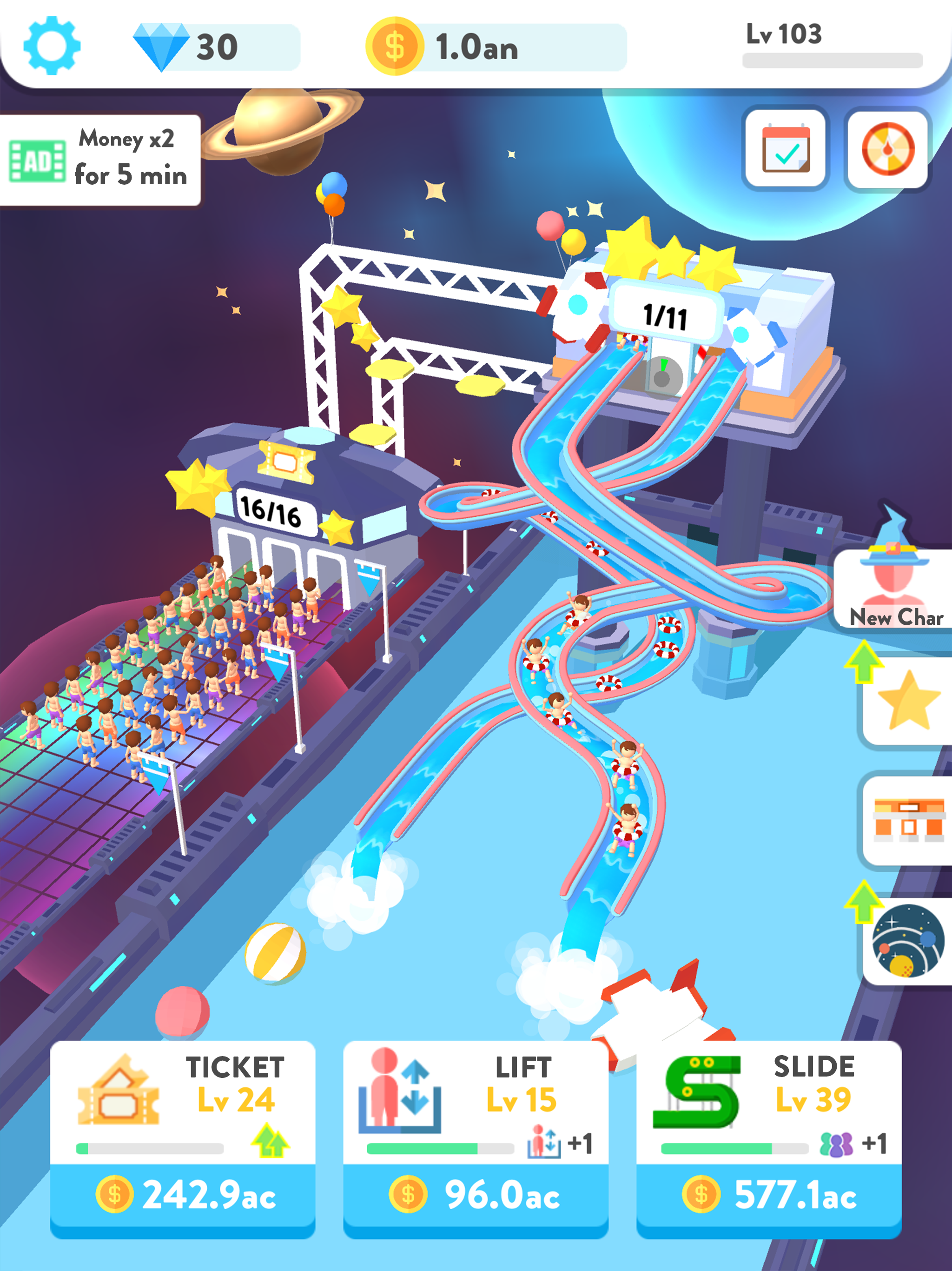 Idle Water Slide Game Screenshot