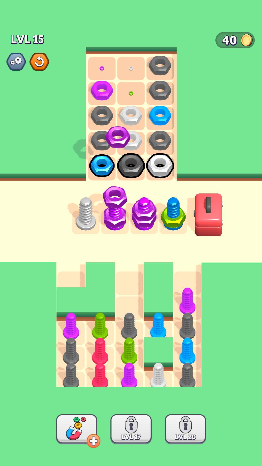 Bolt Match 3D Game Screenshot