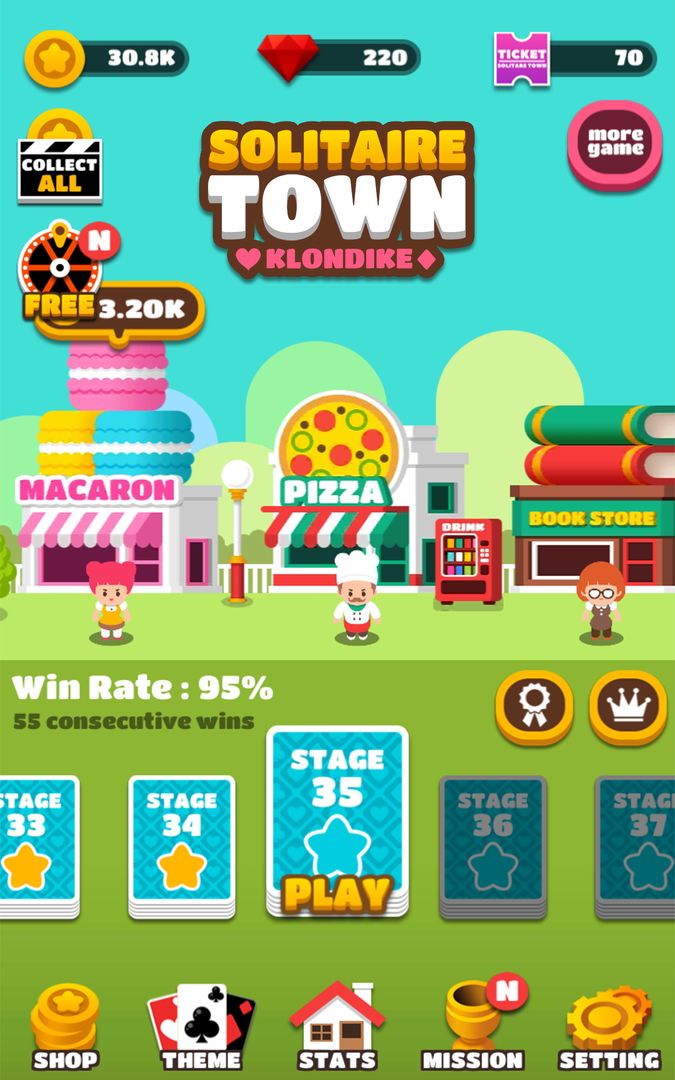 SOLITAIRE TOWN : KLONDIKE screenshot game