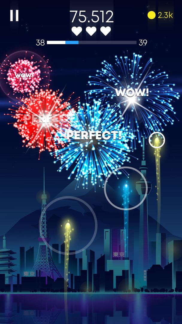 Screenshot of Flashy Fireworks: Shoot the firework rocket league