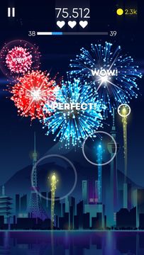 Flashy Fireworks: Shoot the firework rocket league Game Screenshot