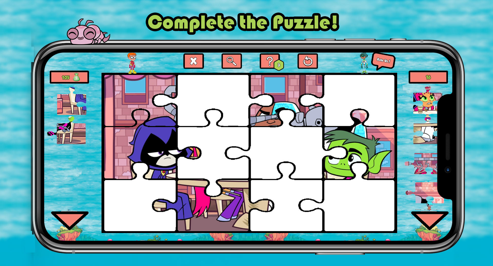 Teen Titans Coloring Game Screenshot