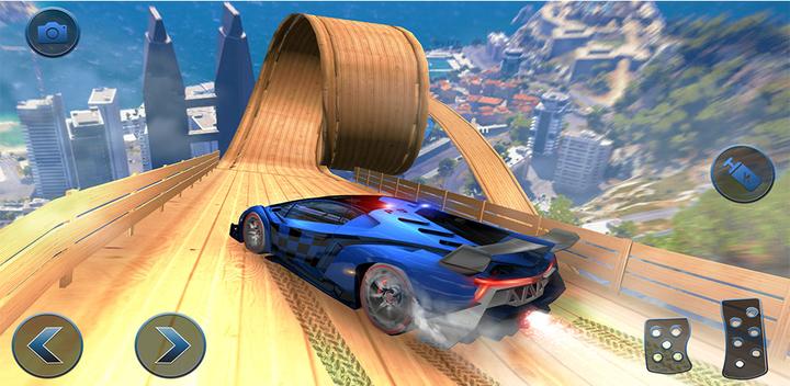 Banner of US Police Flying Car Mega Ramp Stunt Racing Games 1.0.4