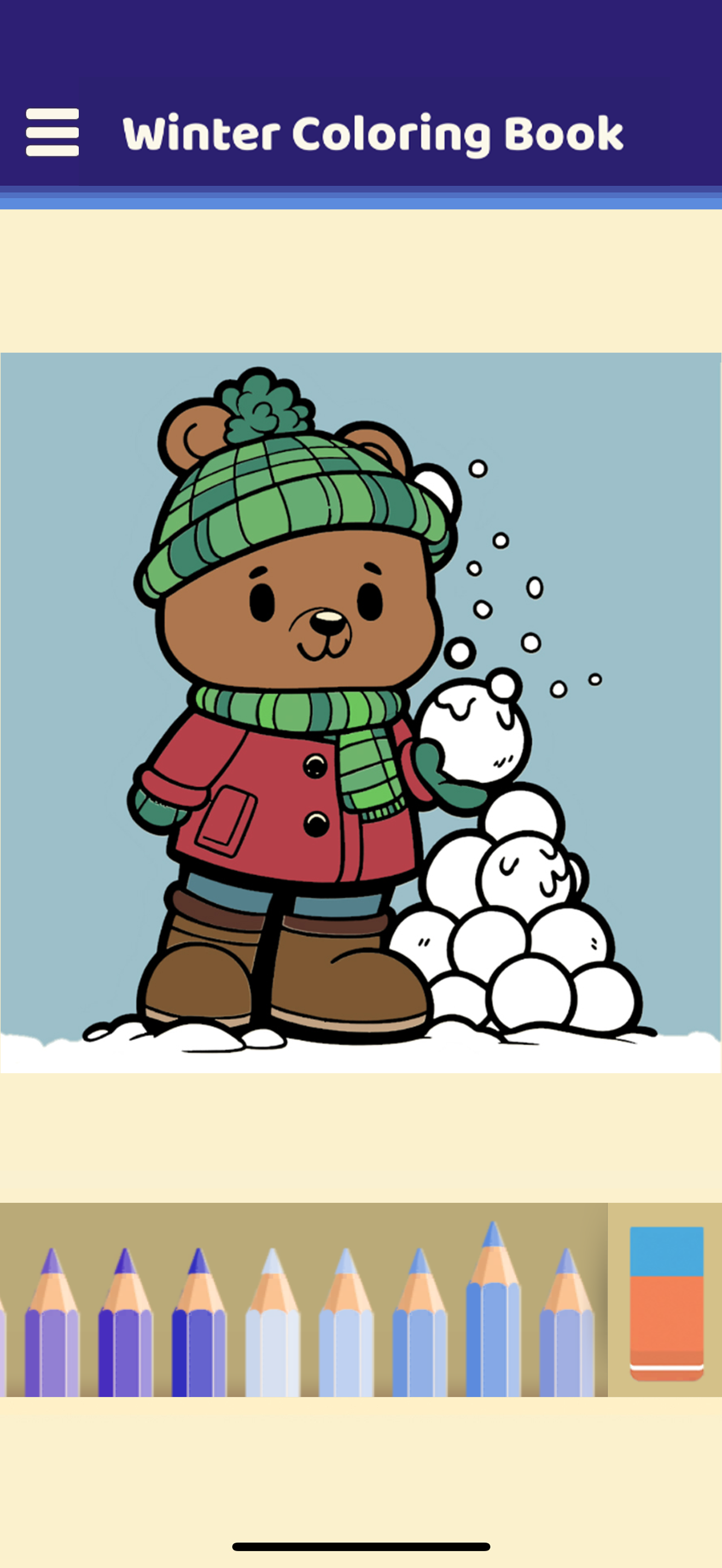 Winter Coloring Book Game Screenshot