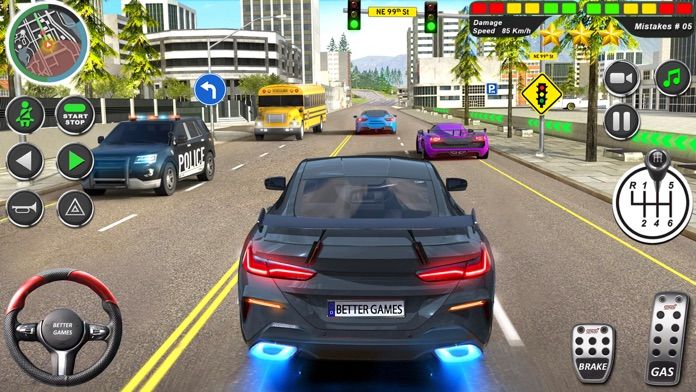 도시 자동차 운전 학교 sim 3d 게임 스크린 샷
