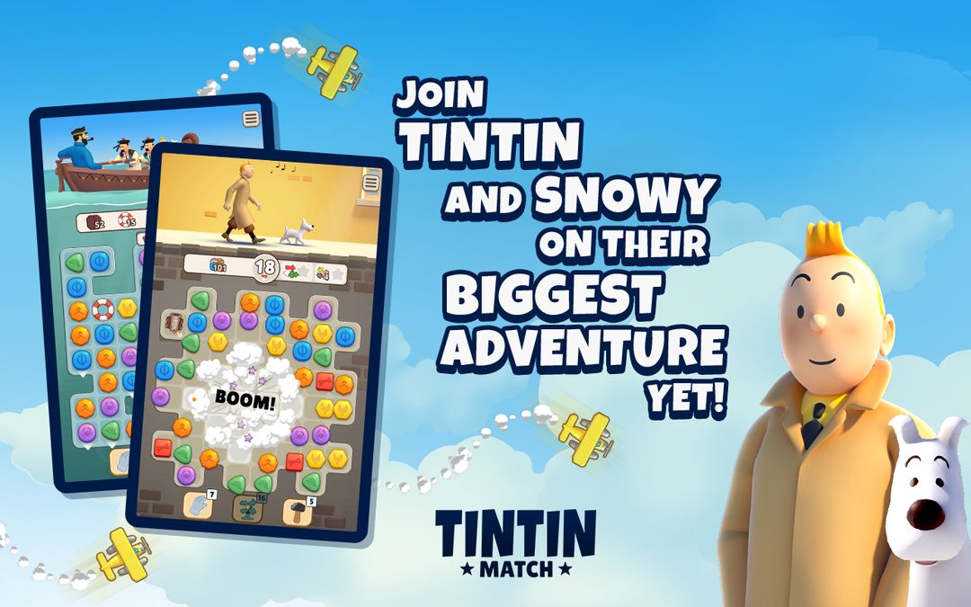 Screenshot of Tintin Match: Solve puzzles