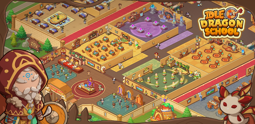 Banner of Idle Dragon School—Tycoon Game 