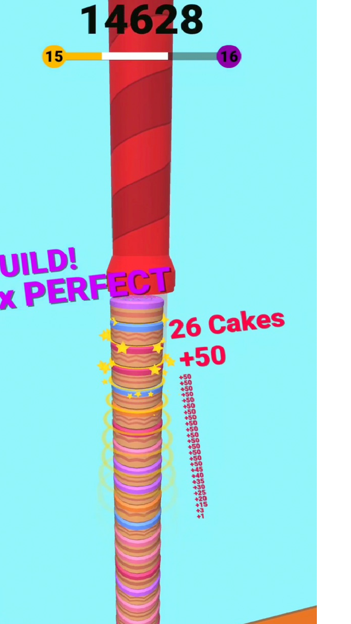 Cake Tower Stack Game Screenshot