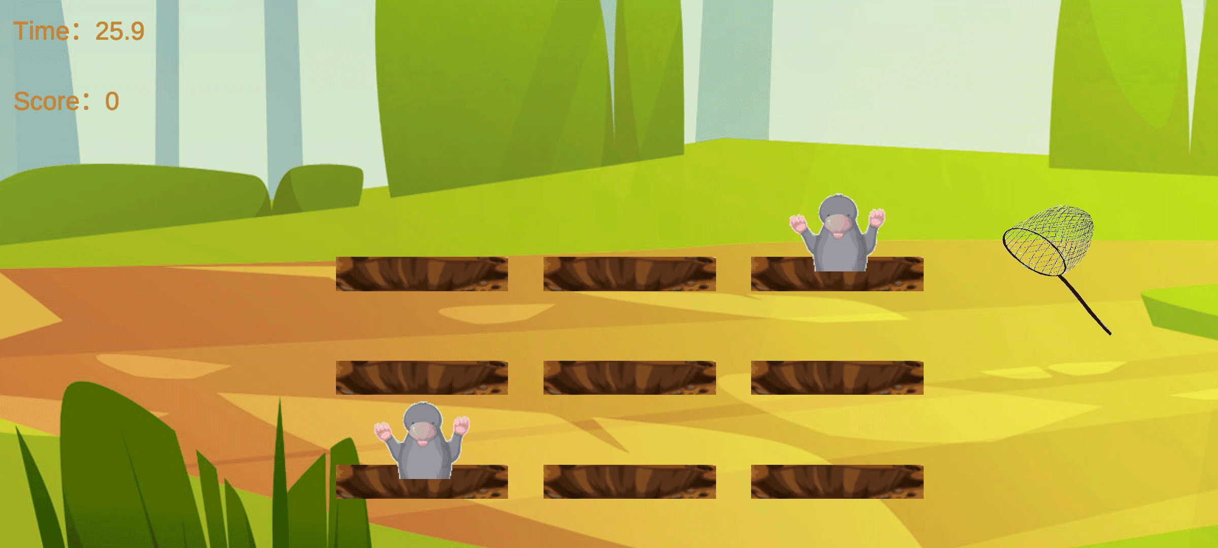 The Moles In Holes Vs The Net Game Screenshot