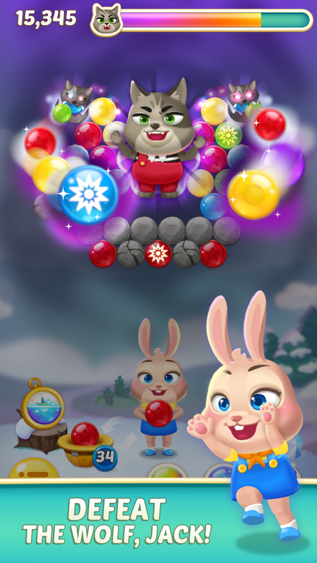 Bunny Pop 2: Beat the Wolf Game Screenshot