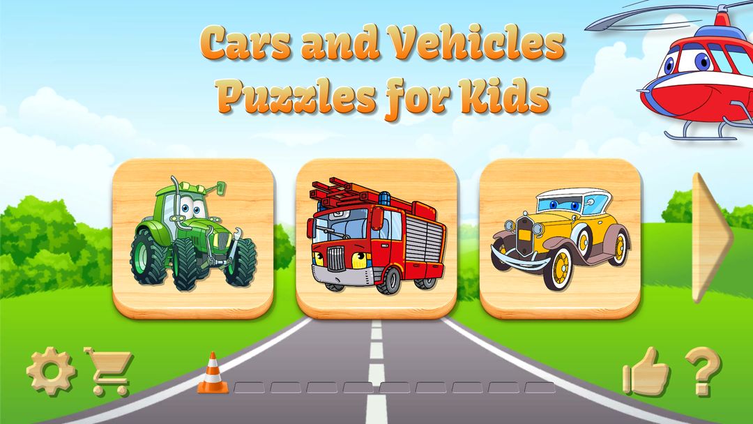 아이들을위한 자동차와 트럭 퍼즐 게임 게임 스크린 샷