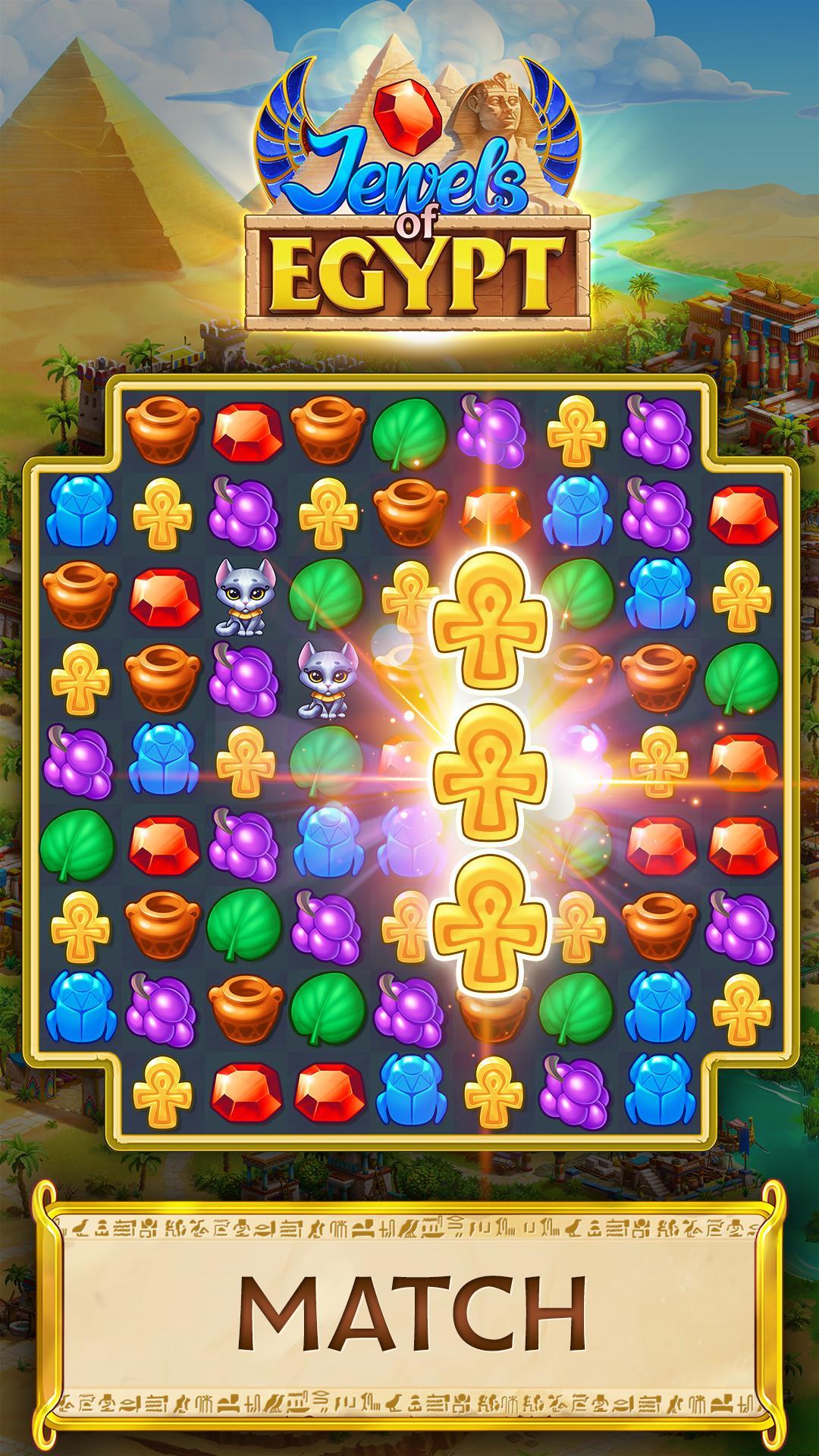 Cuplikan Layar Game Jewels of Egypt: Match Game