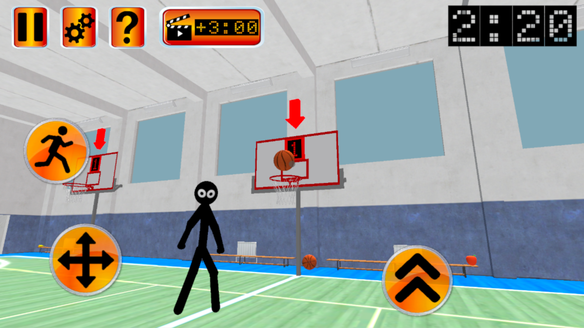Stickman Teacher. Basketball Basics Game Screenshot