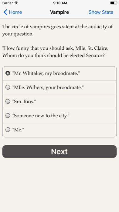 Cuplikan Layar Game Choice of the Vampire