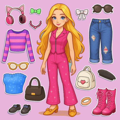 strapless open back dress Space Pink Dress Felt Paper Doll Outfit – TMWL Designs