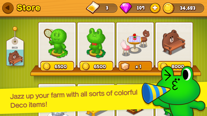 LINE BROWN FARM 게임 스크린샷