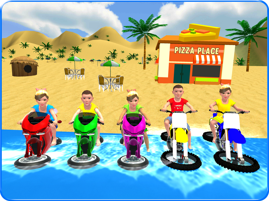 Captura de Tela do Jogo Kids Water Surfing Bike Racing