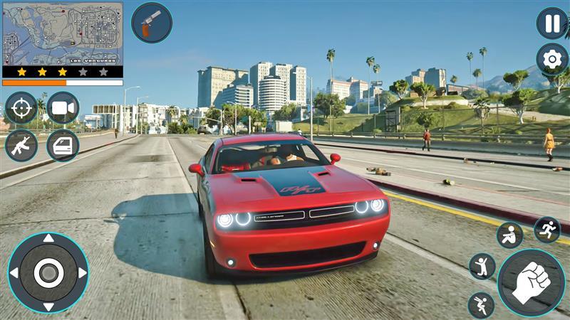 Captura de Tela do Jogo Crime Gangster condução carro