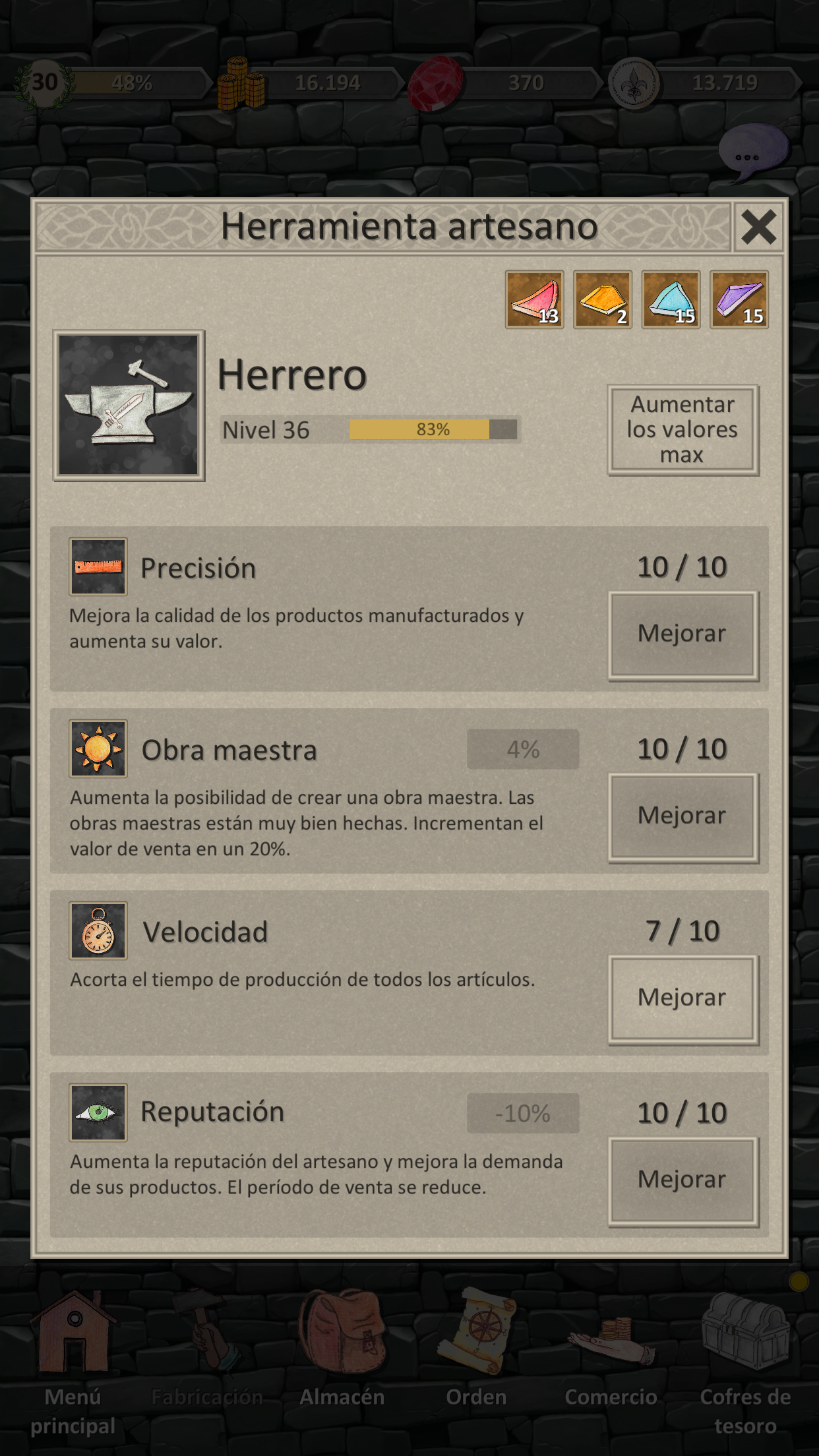 Captura de Pantalla del Juego Heroes and Merchants RPG