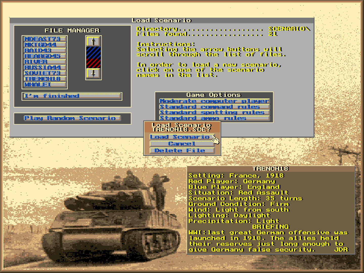 Screenshot of Wargame Construction Set II: Tanks!