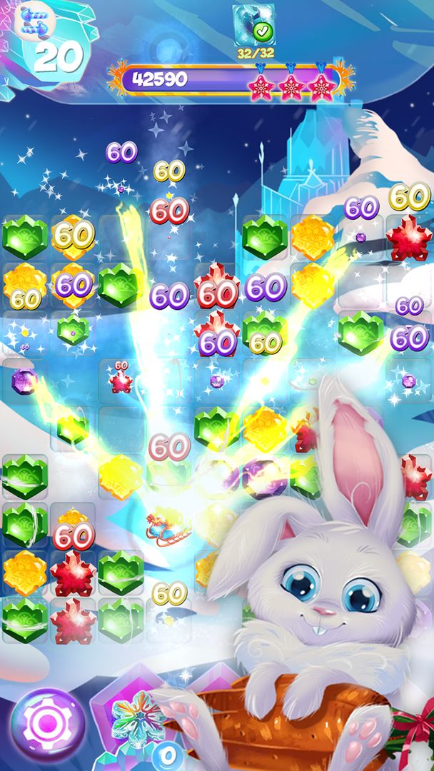 Bunny's Frozen Jewels: Match 3 ภาพหน้าจอเกม