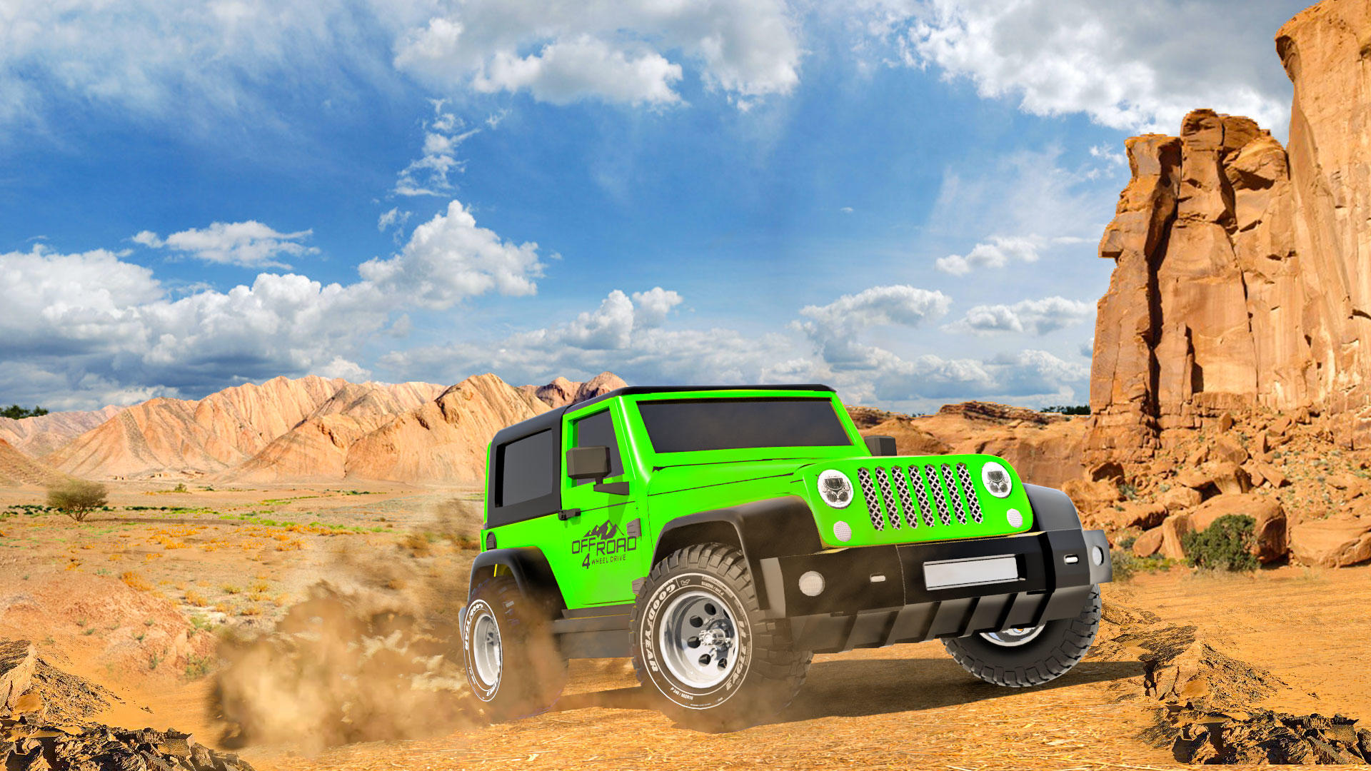 Screenshot of Mega Jeep Rally: Offroad Games