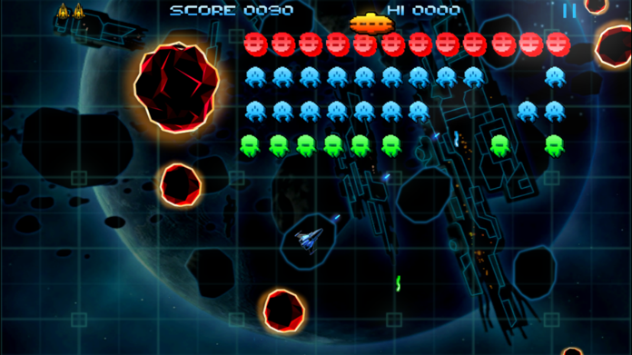 Retro Dust - Classic Arcade Asteroids Vs Invaders ゲームのスクリーンショット