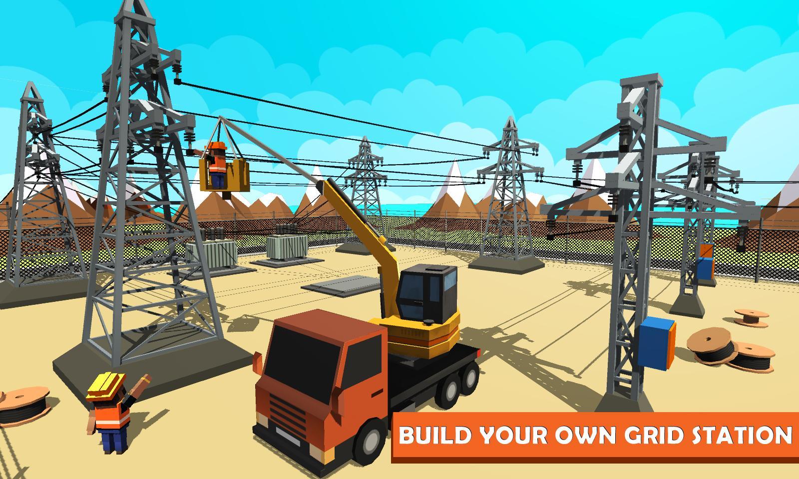 Electrical Grid Station Construction: Building Sim Game Screenshot