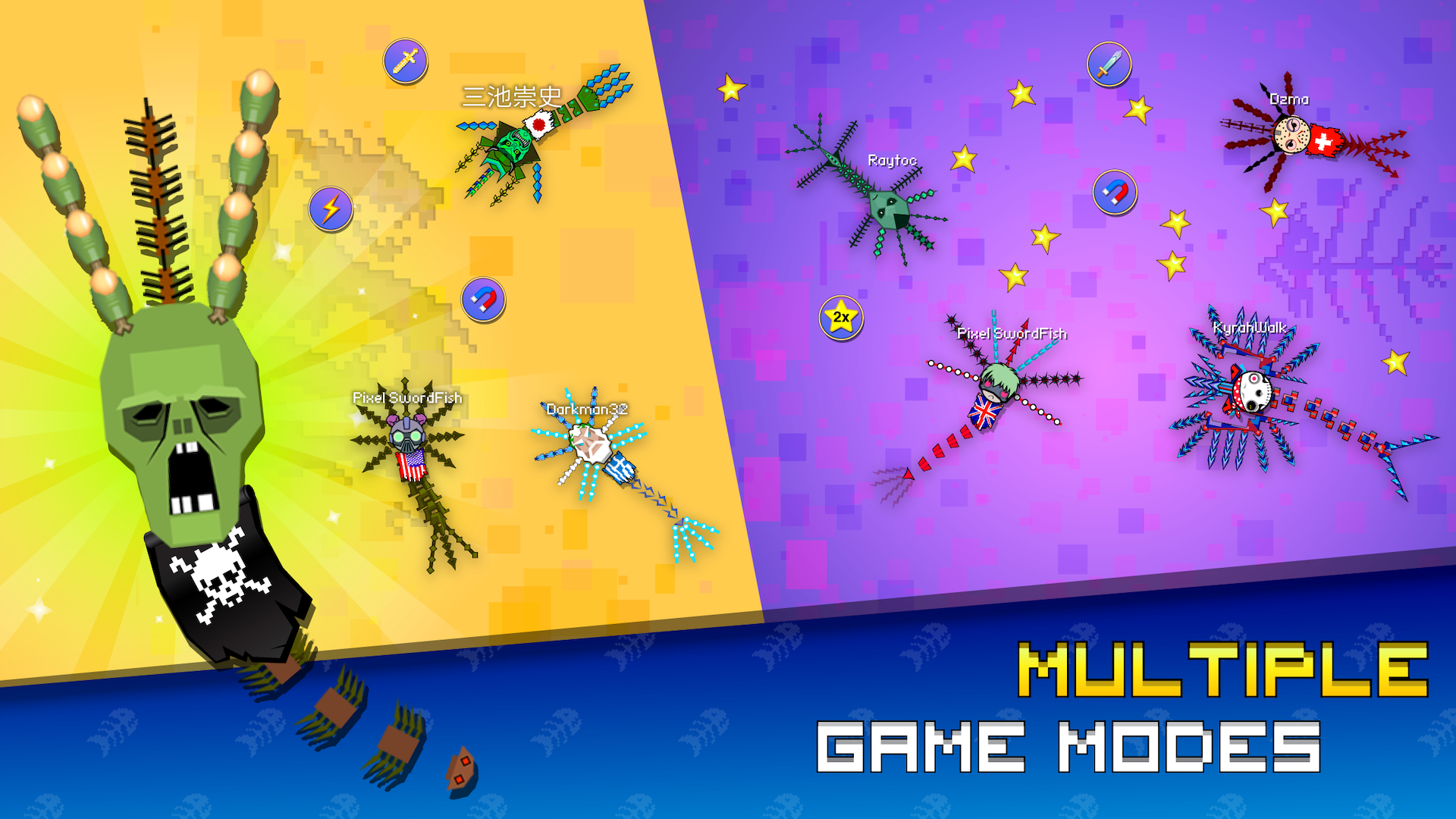 Pixel Sword Fish io Game Screenshot