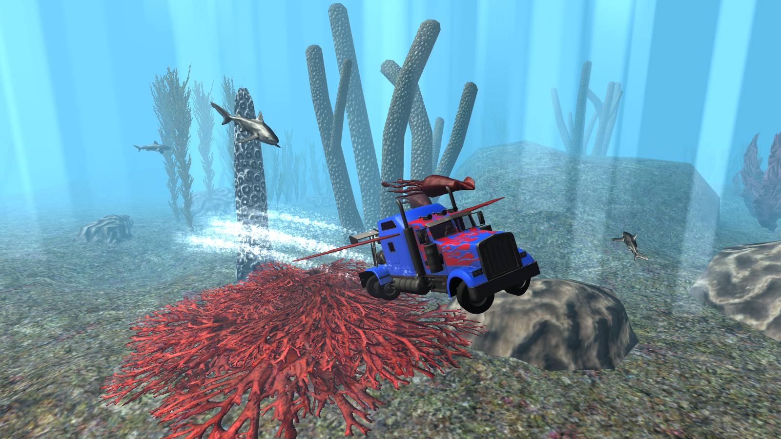 Captura de Tela do Jogo Submarine Transformer Truck 3D