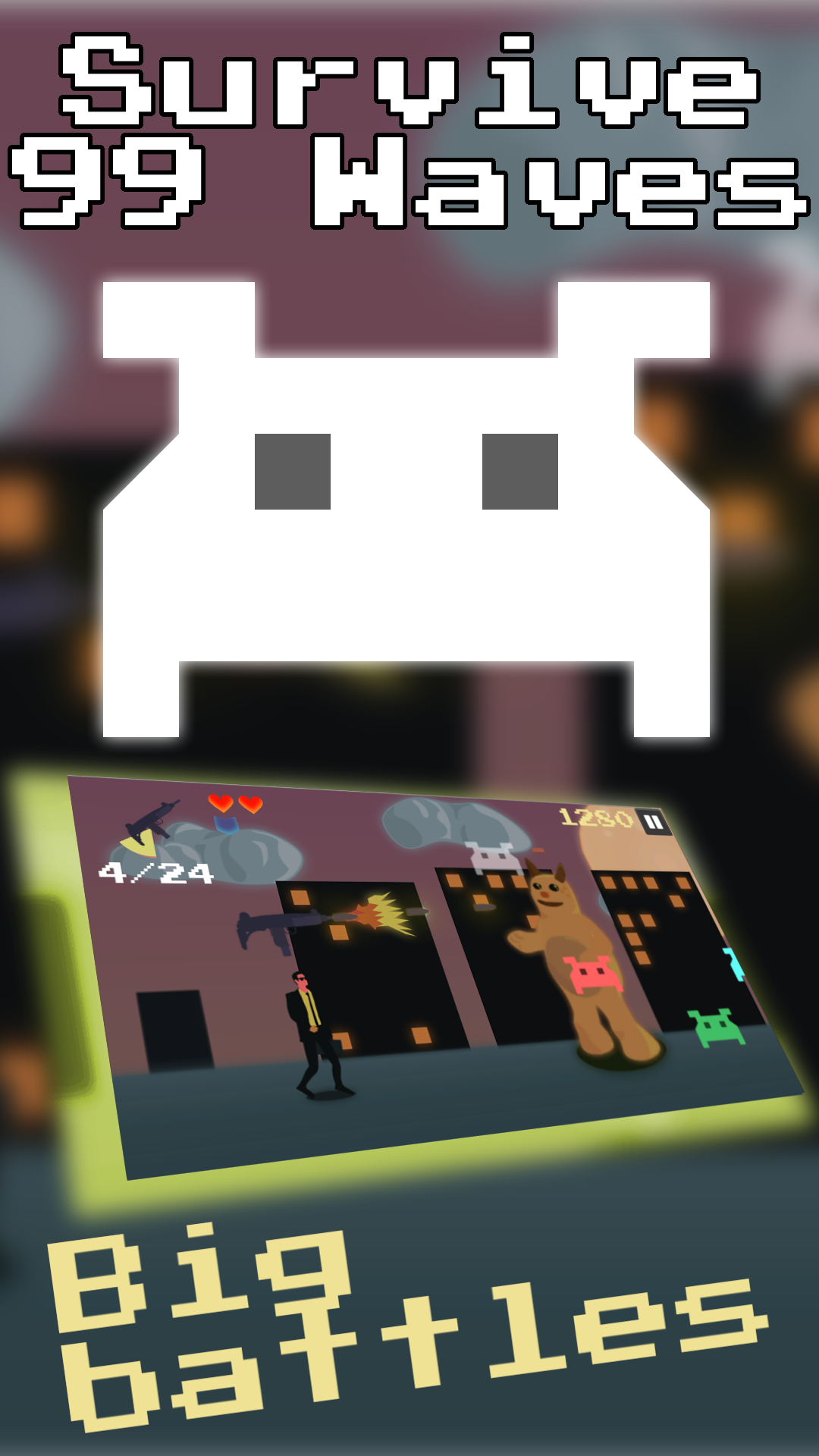 Survive 99 Waves Game Screenshot