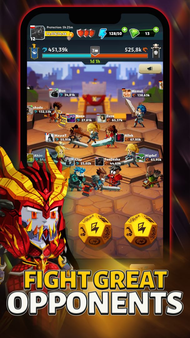 Slash & Roll: Dice Heroes screenshot game