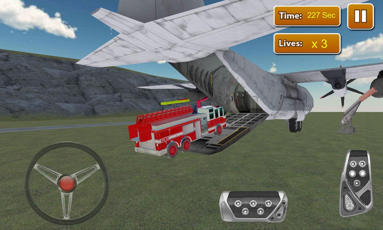 Firefighter Car Transporter 3D Game Screenshot