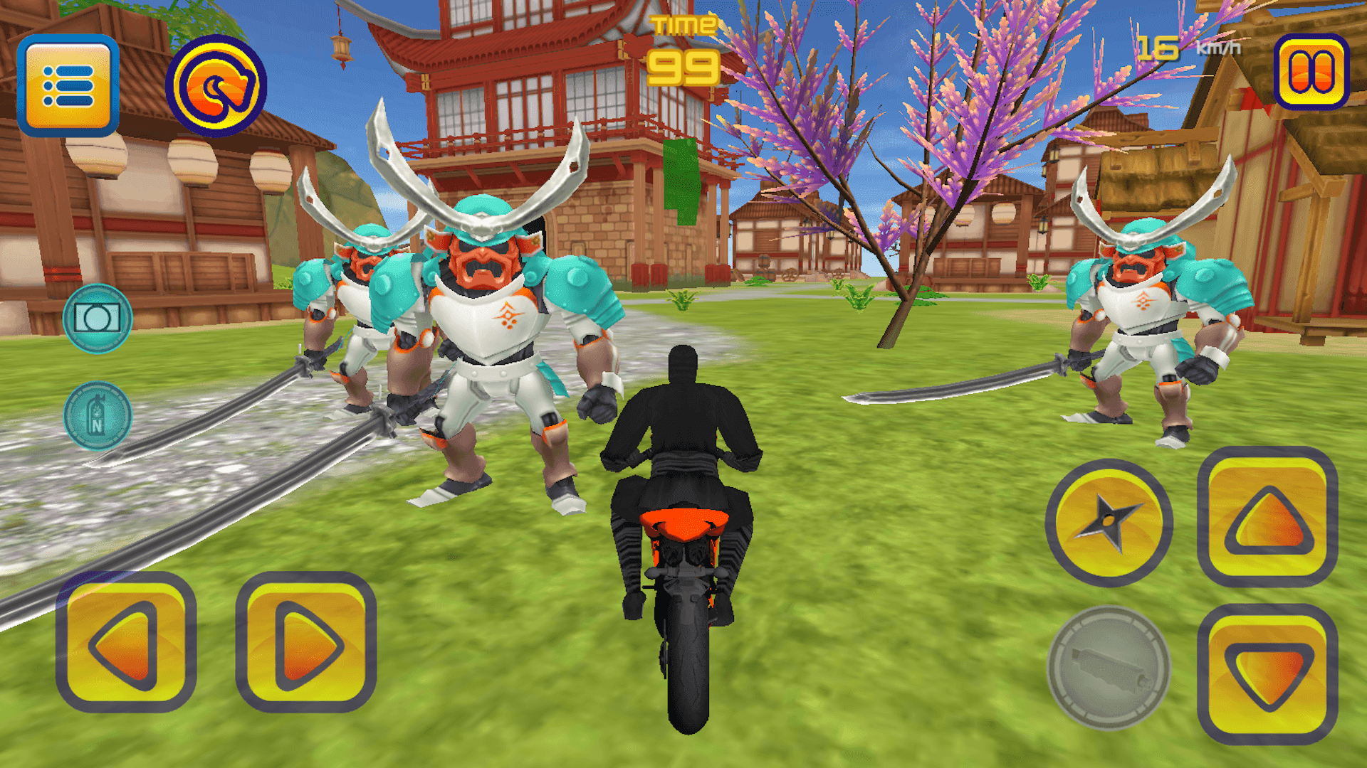 Motorbike Ninja Samurai Chase Game Screenshot