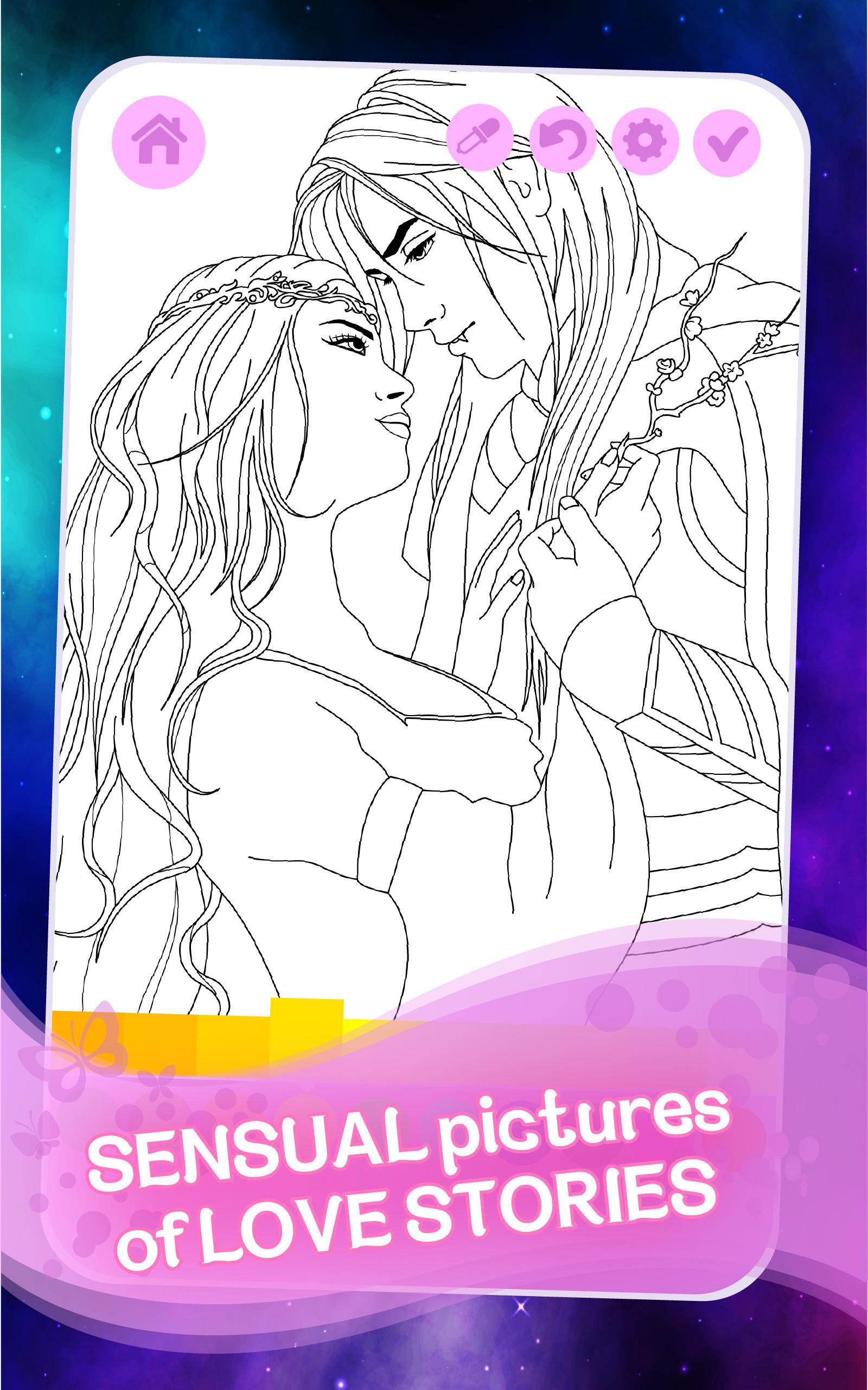 Fantasy Love Coloring Book Game Screenshot