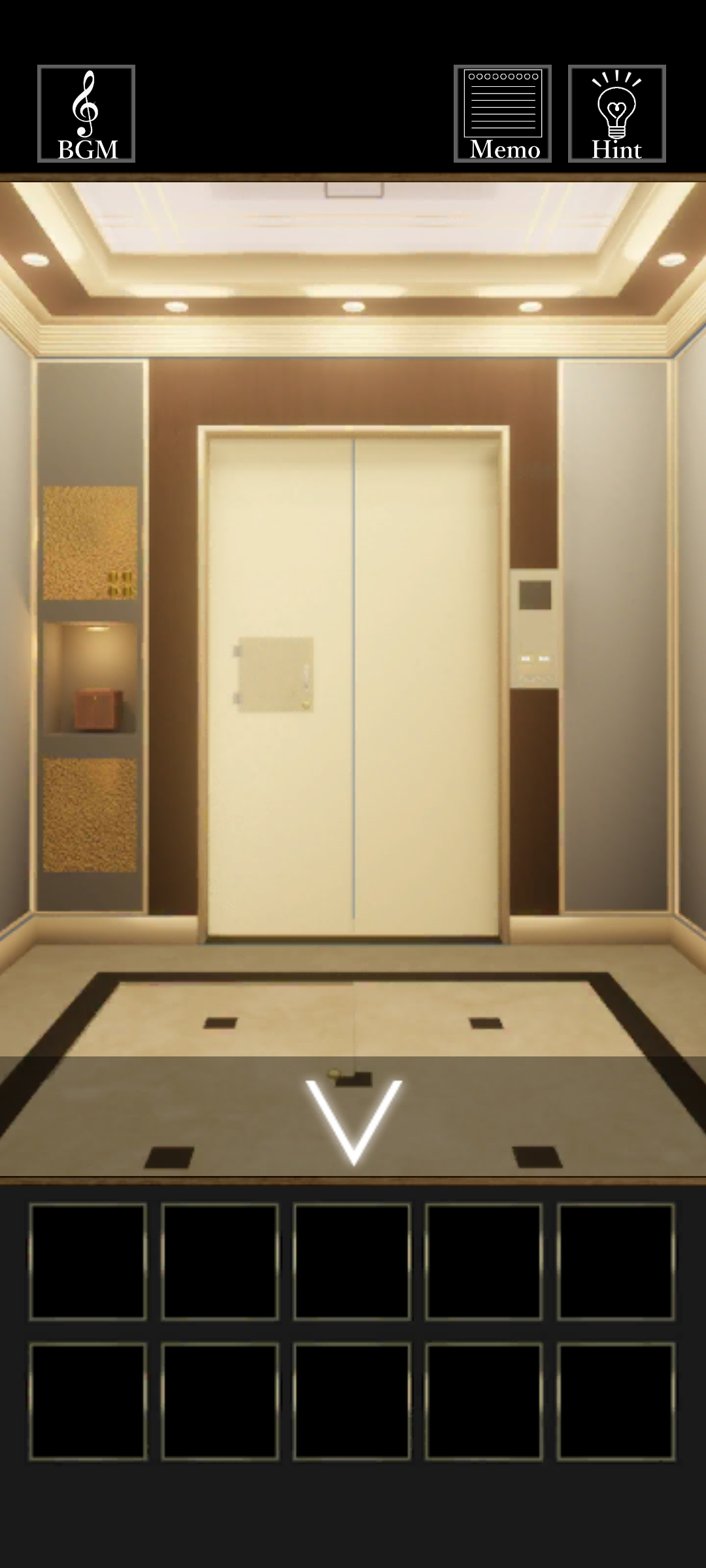 Captura de Tela do Jogo 脱出ゲーム　エレベーターからの脱出