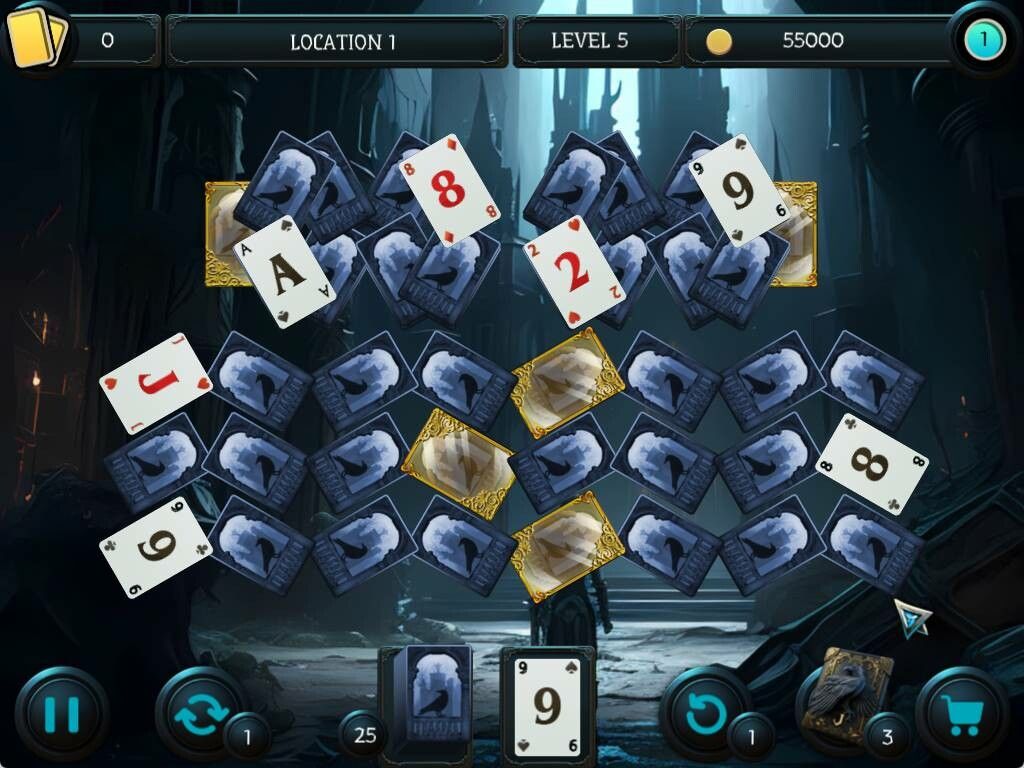 Screenshot of Mystery Solitaire. The Black Raven 4