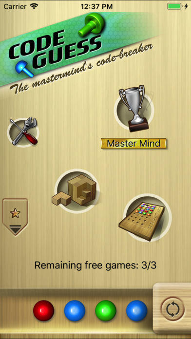 Code Guess Mastermind Game Screenshot