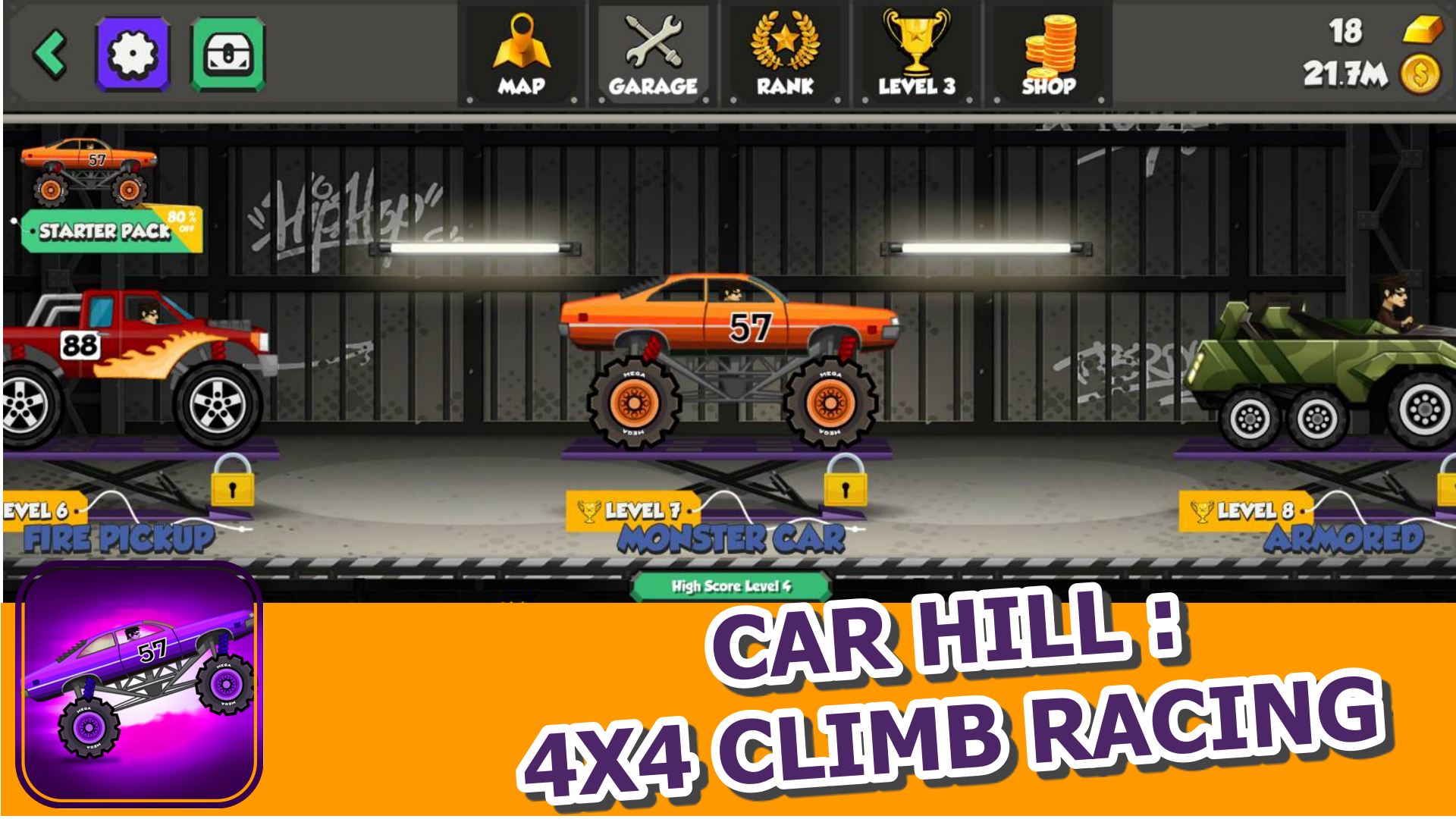 Car Hill : 4x4 Climb Racing 게임 스크린샷