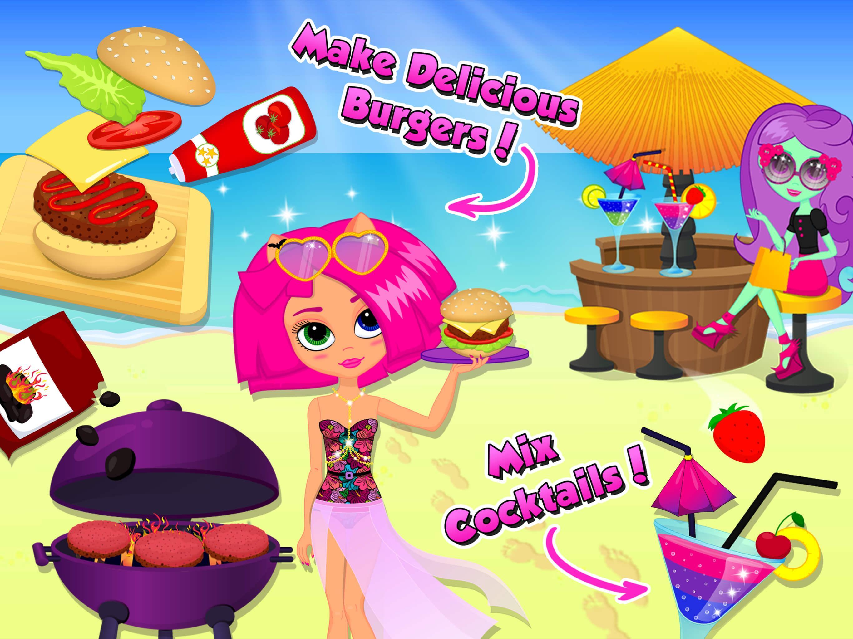 Monster Sisters Summer Party Game Screenshot