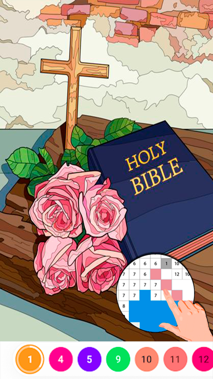 Screenshot of The Bible Coloring Number Game