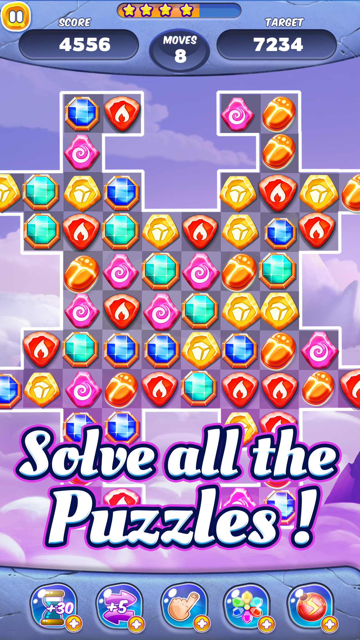 Gem Quest Match 3 Game Screenshot